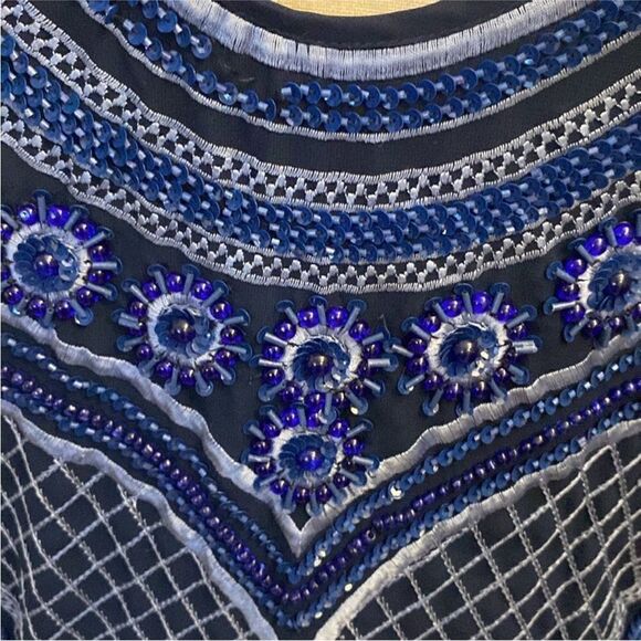 Parker Blue Patterned embellished Women's Dress, M - Picture 13 of 16